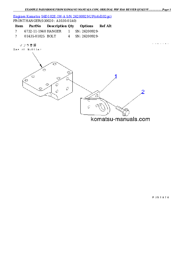 Komatsu s6d102e-1w-a parts books engines download Komatsu s6d102e-1w-a parts books engines download