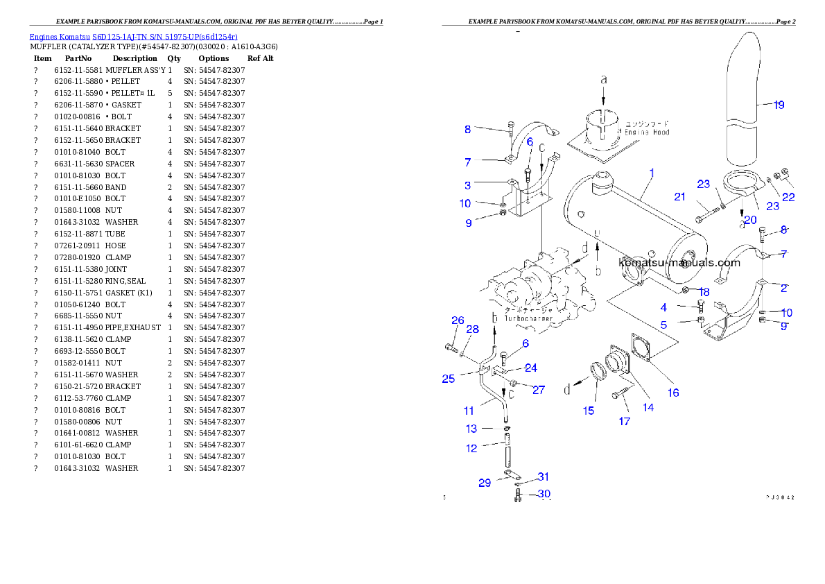 Komatsu s6d125-1aj-tn parts books engines download Komatsu s6d125-1aj-tn parts books engines download