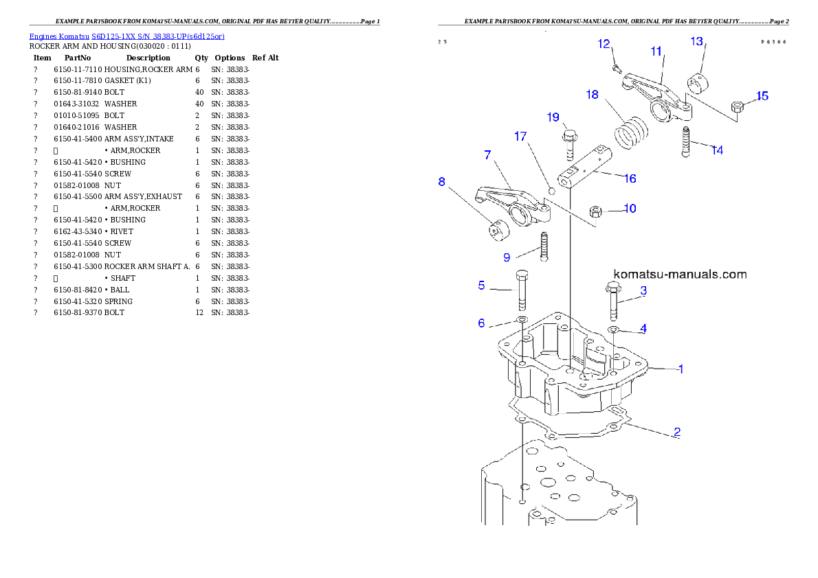 Komatsu s6d125-1xx parts books engines download Komatsu s6d125-1xx parts books engines download