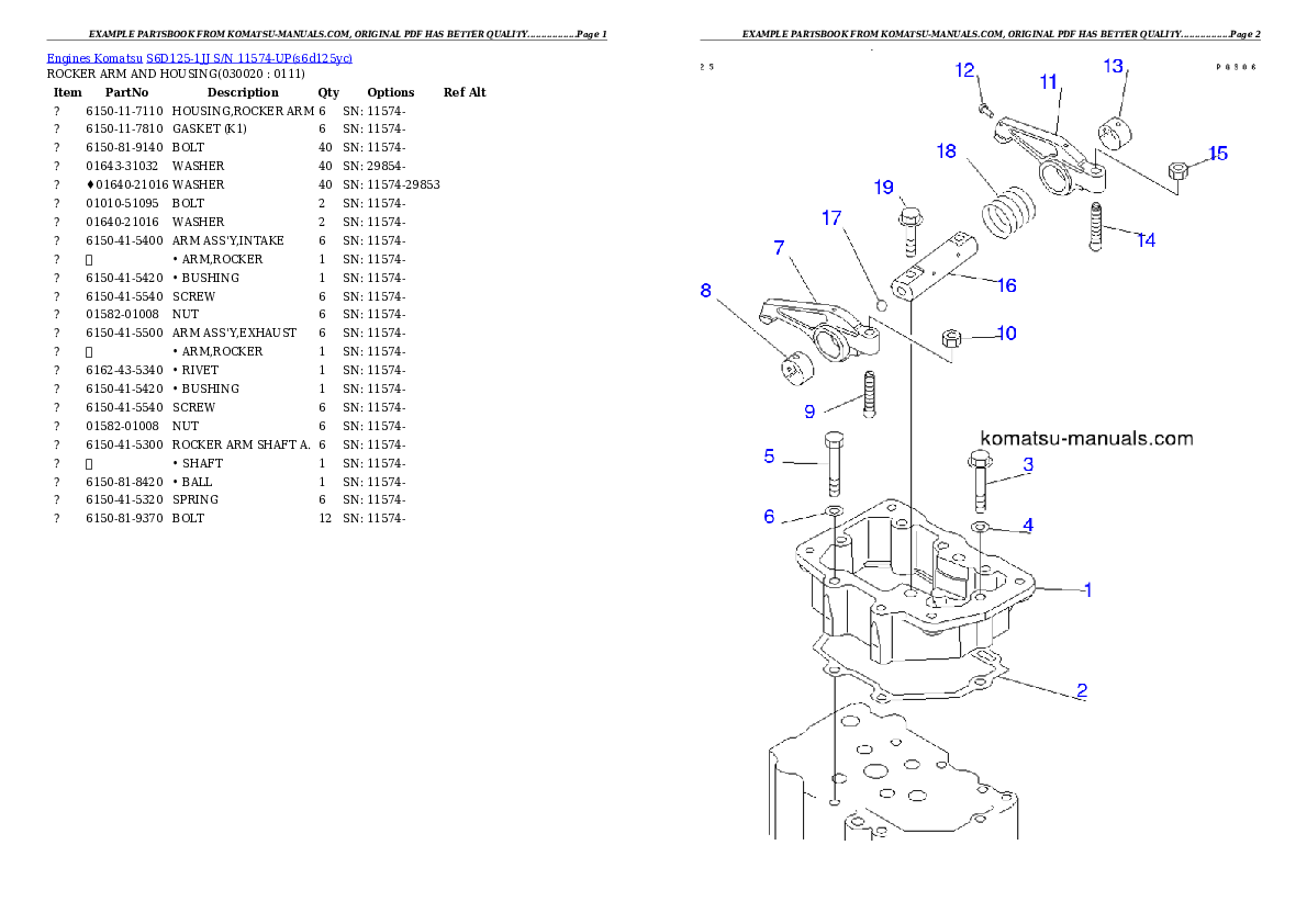 Komatsu s6d125-1jj parts books engines download Komatsu s6d125-1jj parts books engines download
