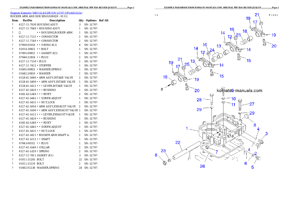 Komatsu s6d155-4s-dr parts books engines download Komatsu s6d155-4s-dr parts books engines download