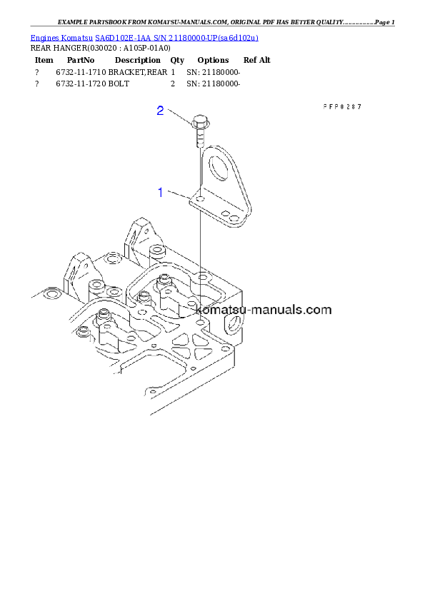 Komatsu sa6d102e-1aa parts books engines download Komatsu sa6d102e-1aa parts books engines download