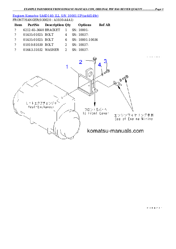 Komatsu sa6d140-1ll parts books engines download Komatsu sa6d140-1ll parts books engines download
