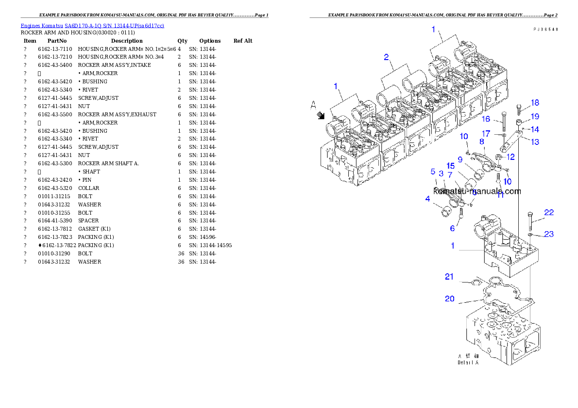 Komatsu sa6d170-a-1q parts books engines download Komatsu sa6d170-a-1q parts books engines download
