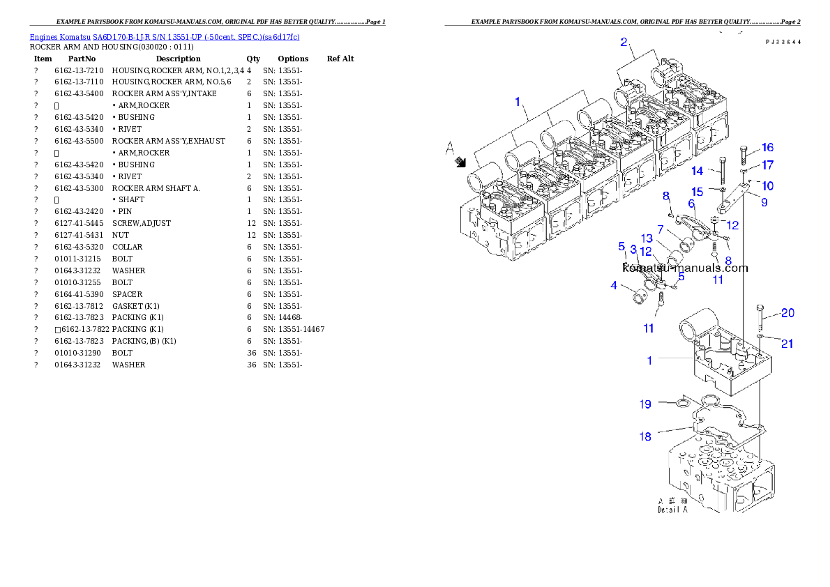 Komatsu sa6d170-b-1j-r parts books engines download Komatsu sa6d170-b-1j-r parts books engines download