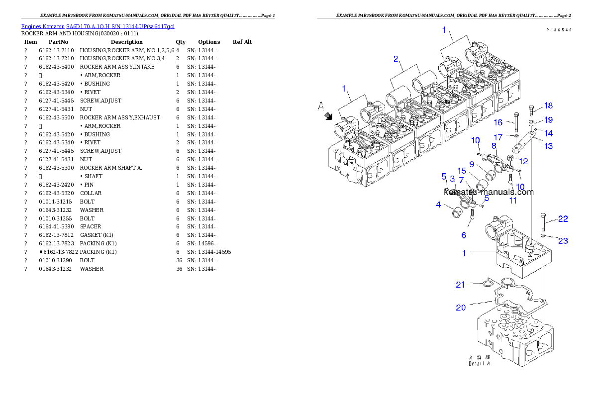 Komatsu sa6d170-a-1q-h parts books engines download Komatsu sa6d170-a-1q-h parts books engines download