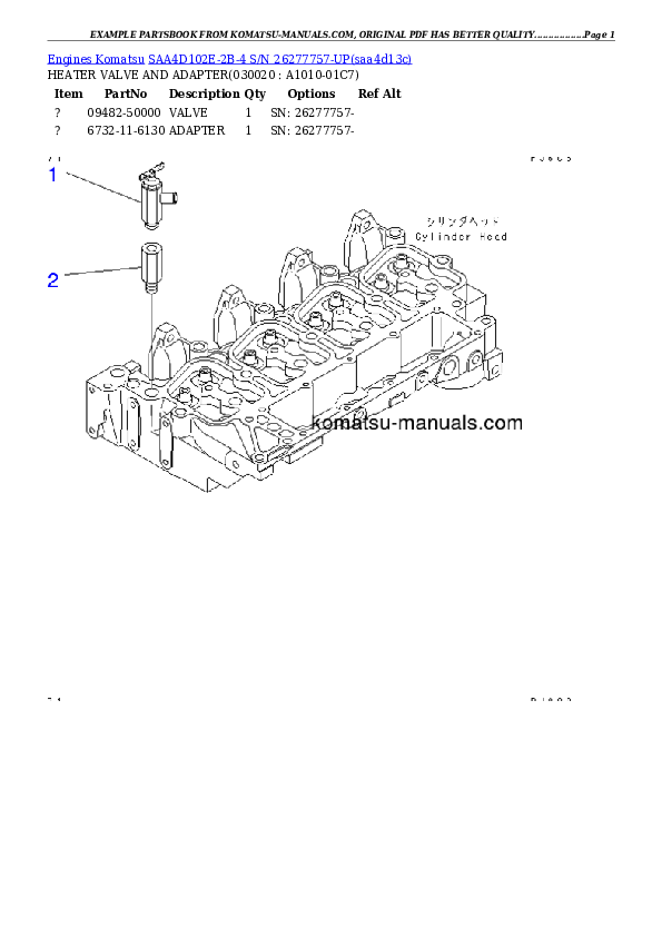 Komatsu saa4d102e-2b-4 parts books engines download Komatsu saa4d102e-2b-4 parts books engines download