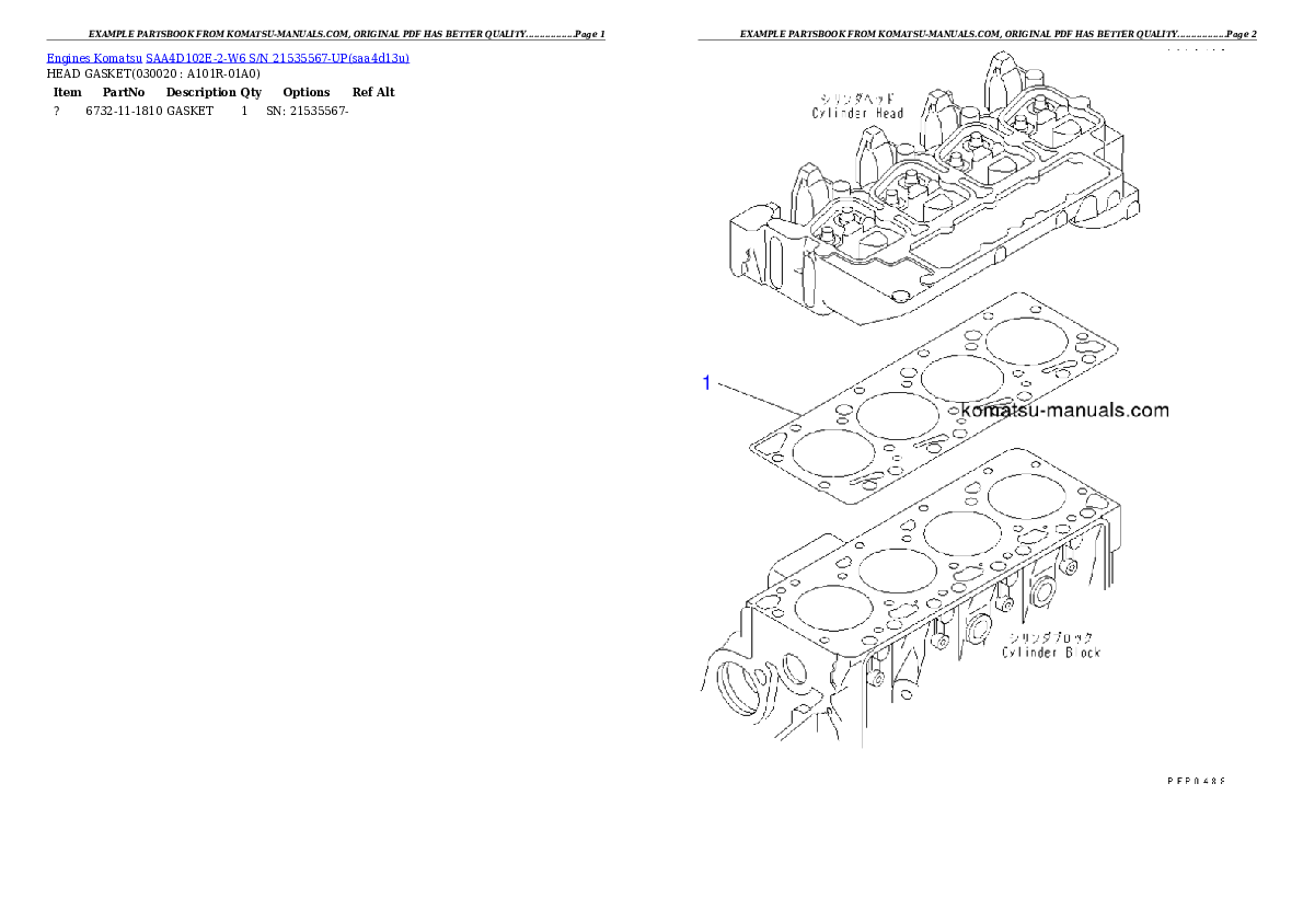Komatsu saa4d102e-2-w6 parts books engines download Komatsu saa4d102e-2-w6 parts books engines download