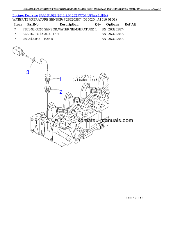 Komatsu saa4d102e-2g-4 parts books engines download Komatsu saa4d102e-2g-4 parts books engines download