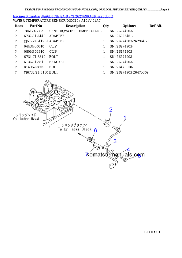Komatsu saa6d102e-2a-8 parts books engines download Komatsu saa6d102e-2a-8 parts books engines download