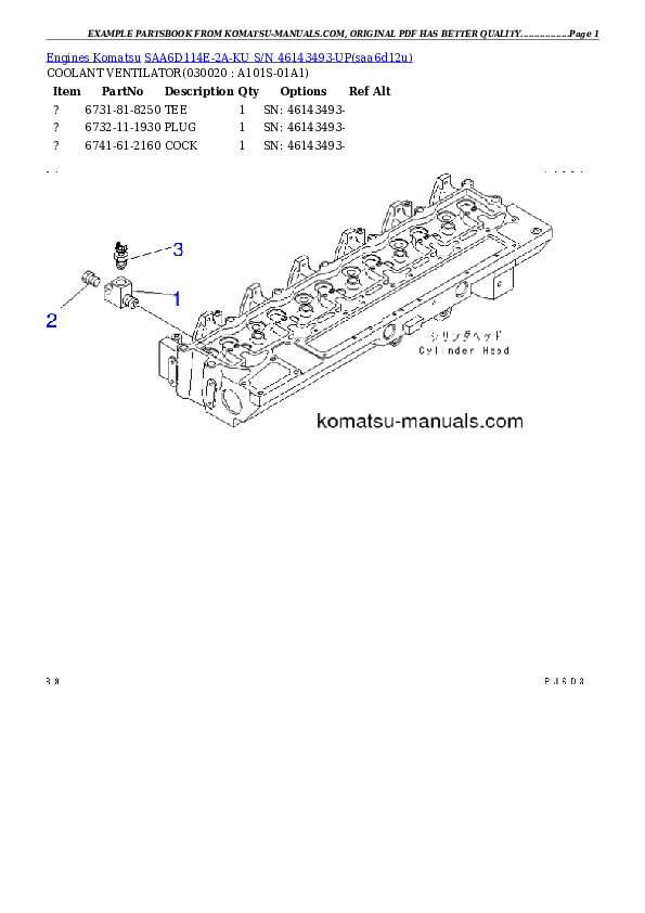Komatsu saa6d114e-2a-ku parts books engines download Komatsu saa6d114e-2a-ku parts books engines download