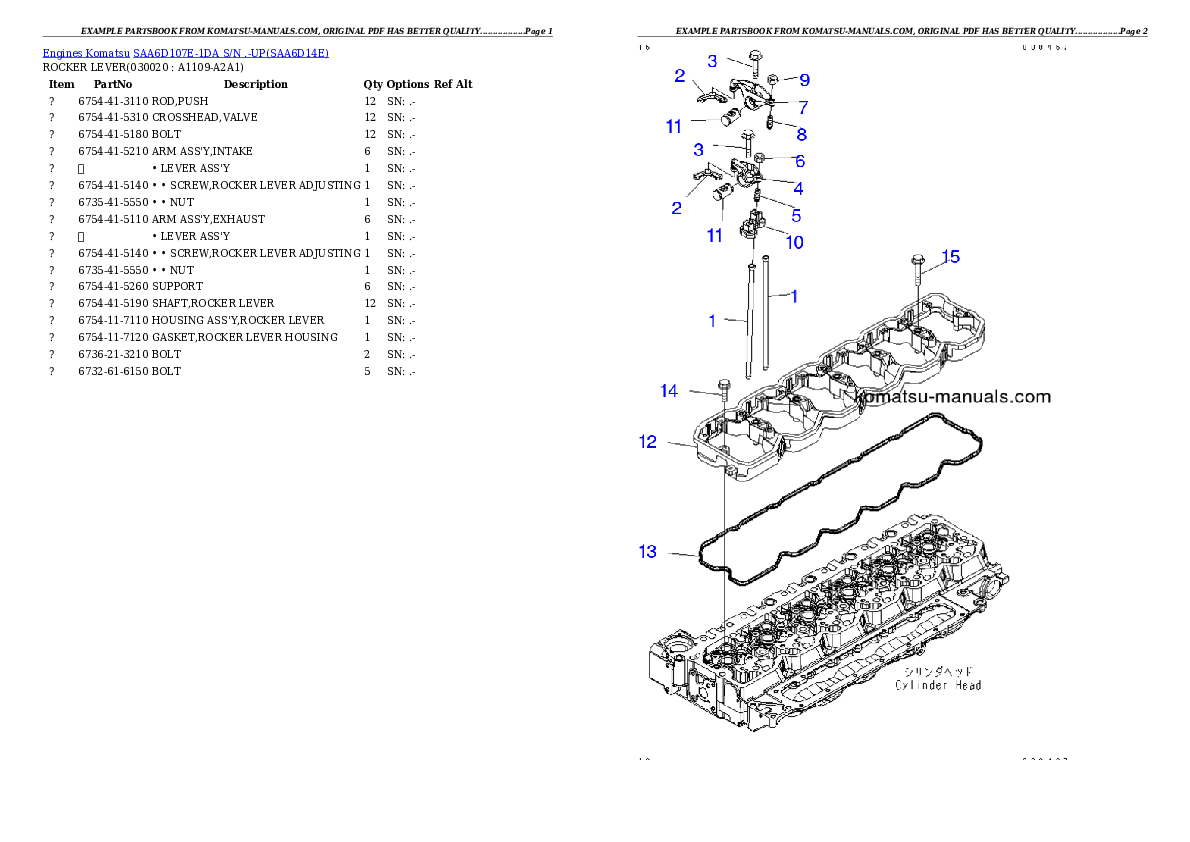 Komatsu saa6d107e-1da parts books engines download Komatsu saa6d107e-1da parts books engines download