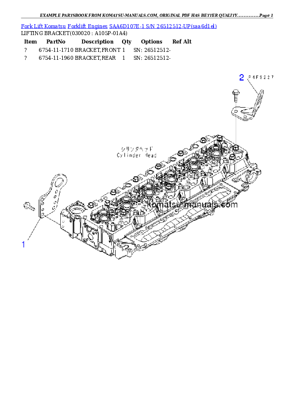 Komatsu saa6d107e-1 parts books engines download Komatsu saa6d107e-1 parts books engines download