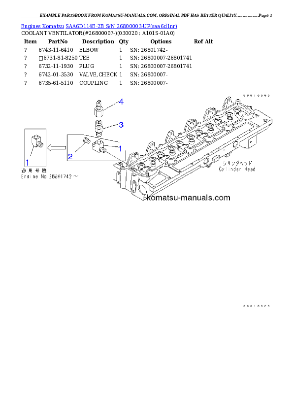 Komatsu saa6d114e-2b parts books engines download Komatsu saa6d114e-2b parts books engines download