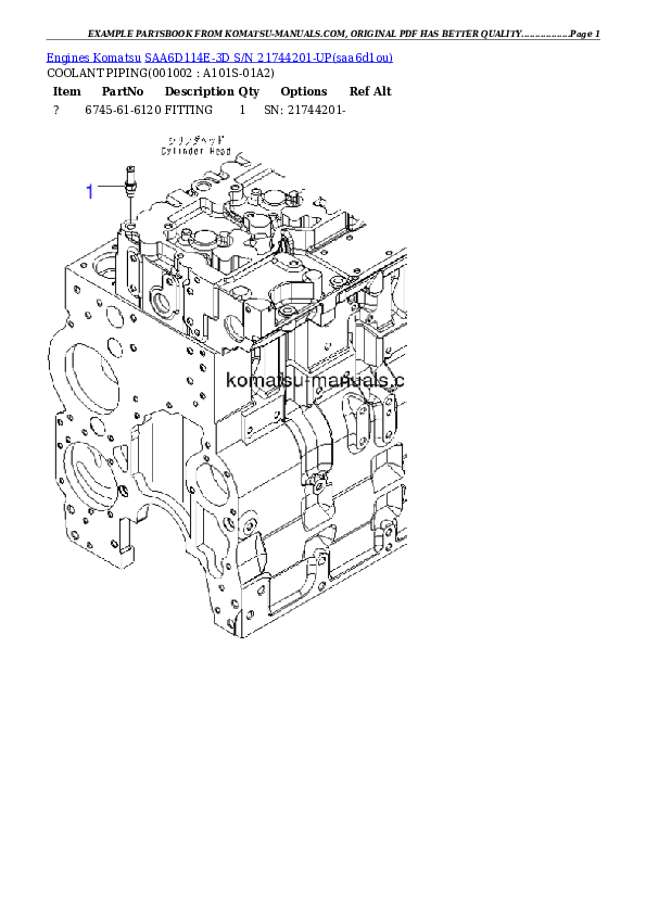 Komatsu saa6d114e-3d parts books engines download Komatsu saa6d114e-3d parts books engines download