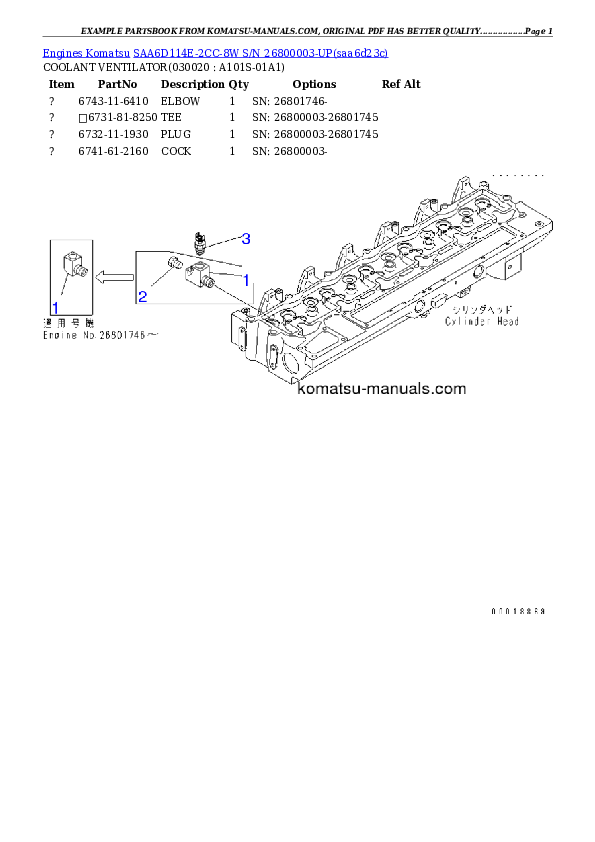 Komatsu saa6d114e-2cc-8w parts books engines download Komatsu saa6d114e-2cc-8w parts books engines download