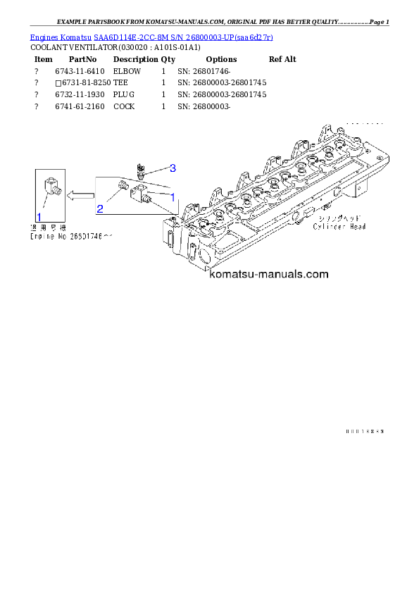 Komatsu saa6d114e-2cc-8m parts books engines download Komatsu saa6d114e-2cc-8m parts books engines download