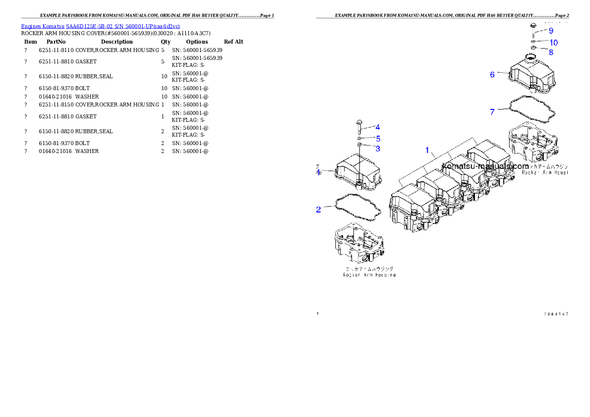 Komatsu saa6d125e-5b-02 parts books engines download Komatsu saa6d125e-5b-02 parts books engines download