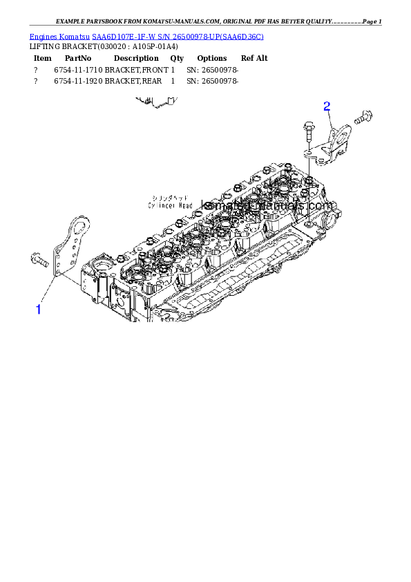 Komatsu saa6d107e-1f-w parts books engines download Komatsu saa6d107e-1f-w parts books engines download