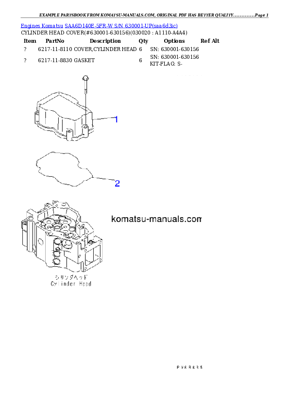 Komatsu saa6d140e-5fr-w parts books engines download Komatsu saa6d140e-5fr-w parts books engines download