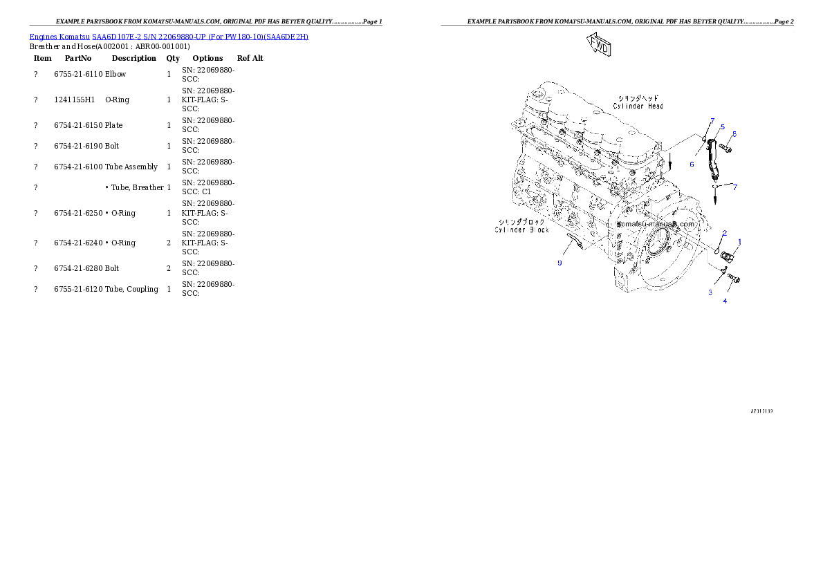 Komatsu saa6d107e-2 parts books engines download Komatsu saa6d107e-2 parts books engines download