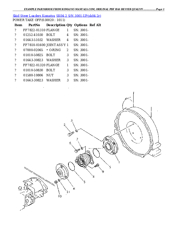 Komatsu sk04-2 parts books skid steer loaders download Komatsu sk04-2 parts books skid steer loaders download