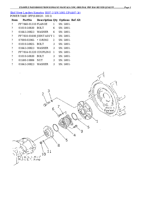 Komatsu sk07-3 parts books skid steer loaders download Komatsu sk07-3 parts books skid steer loaders download