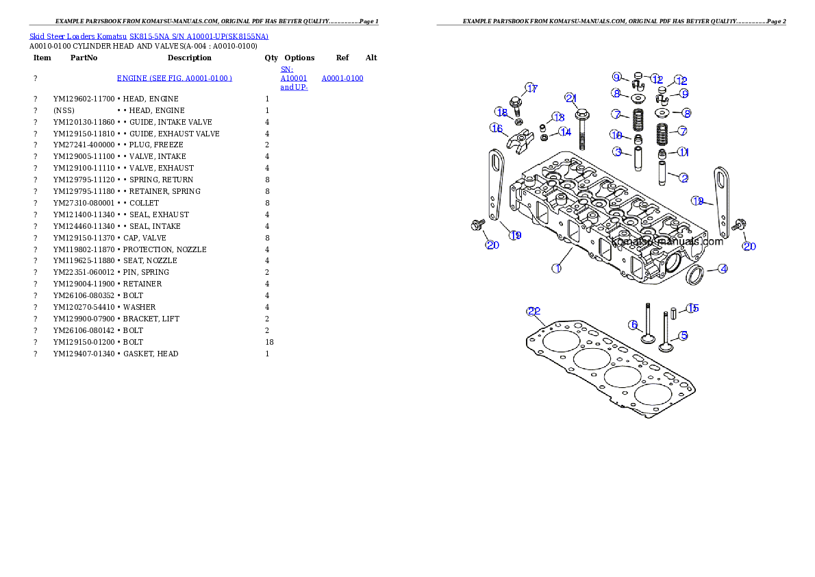 Komatsu sk815-5na parts books skid steer loaders download Komatsu sk815-5na parts books skid steer loaders download