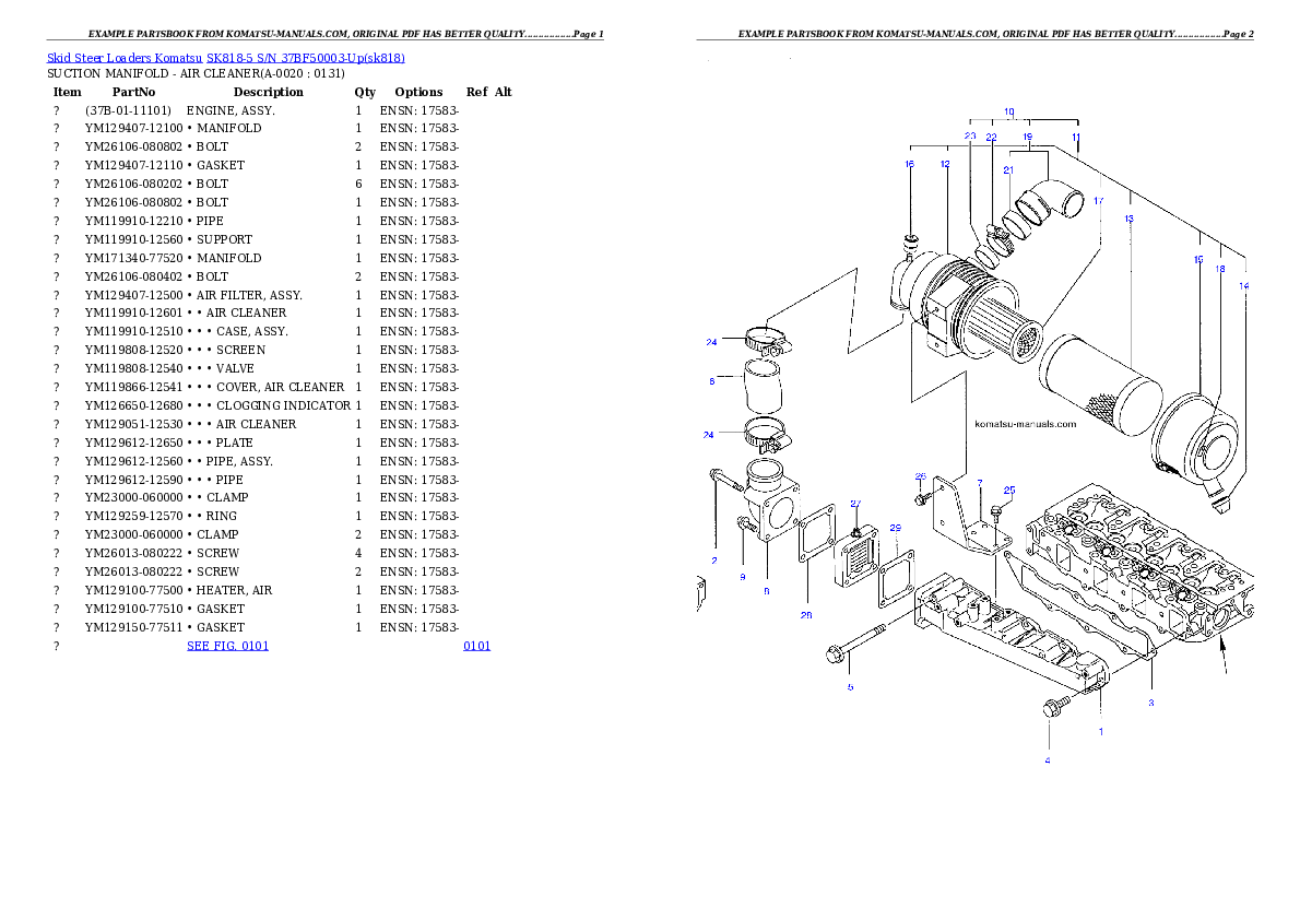 Komatsu sk818-5 parts books skid steer loaders download Komatsu sk818-5 parts books skid steer loaders download