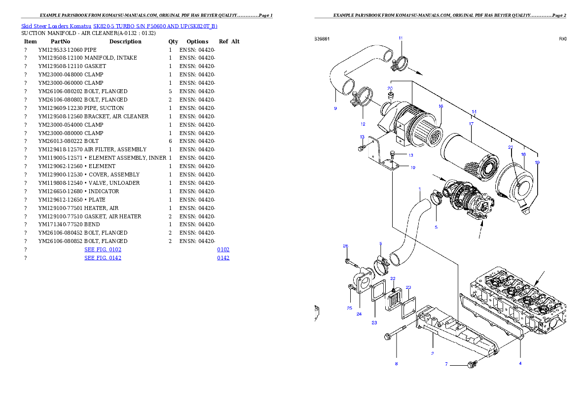 Komatsu sk820-5 turbo parts books skid steer loaders download Komatsu sk820-5 turbo parts books skid steer loaders download