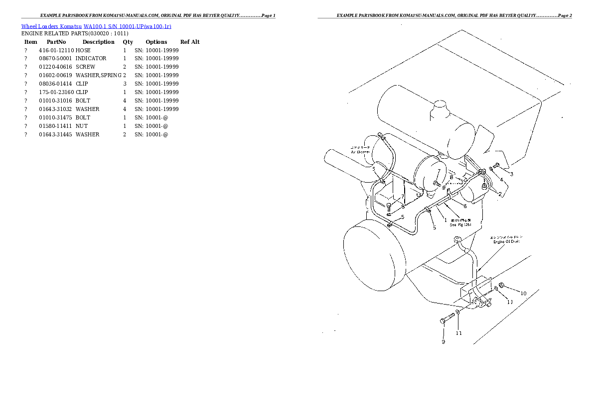 Komatsu wa100-1 parts books wheel loaders download Komatsu wa100-1 parts books wheel loaders download