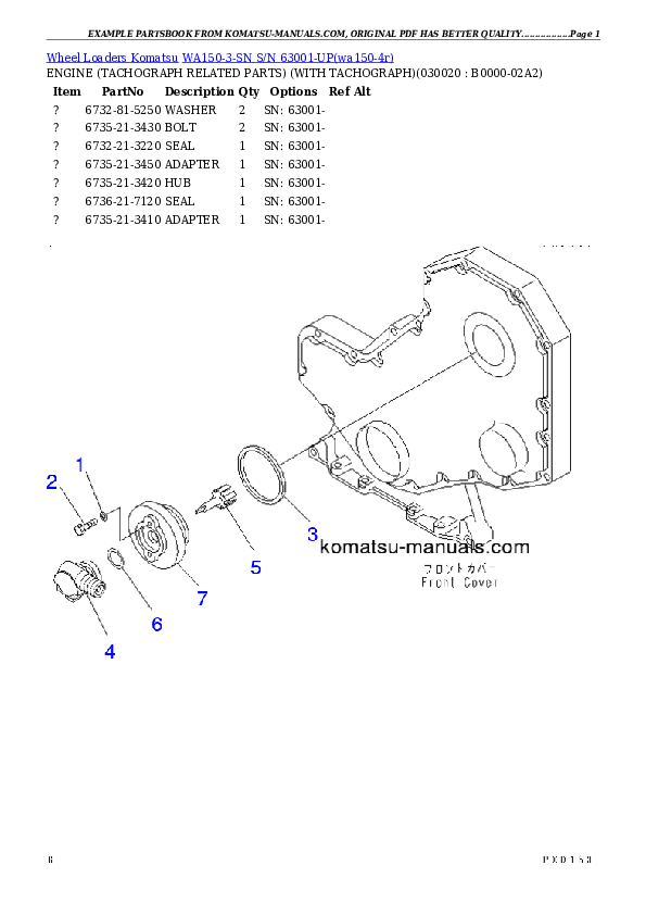 Komatsu wa150-3-sn parts books wheel loaders download Komatsu wa150-3-sn parts books wheel loaders download
