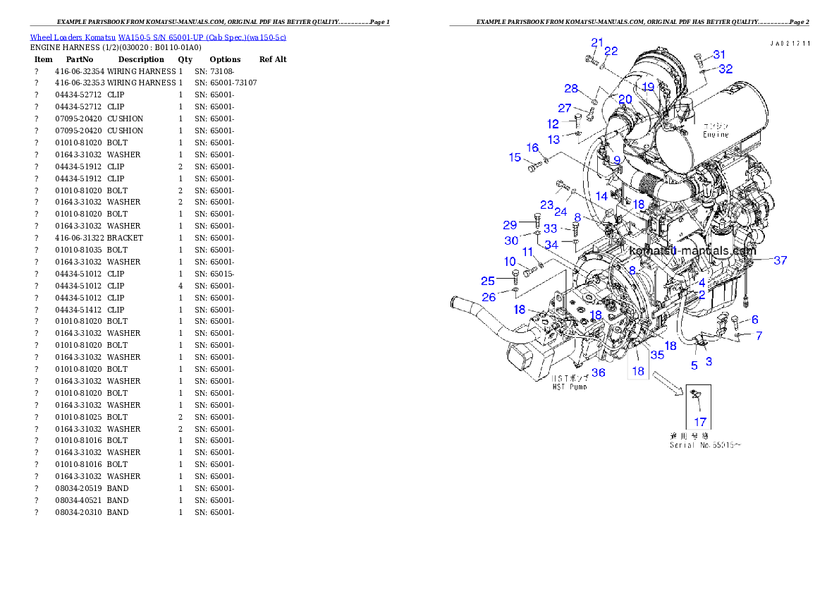 Komatsu wa150-5 parts books wheel loaders download Komatsu wa150-5 parts books wheel loaders download