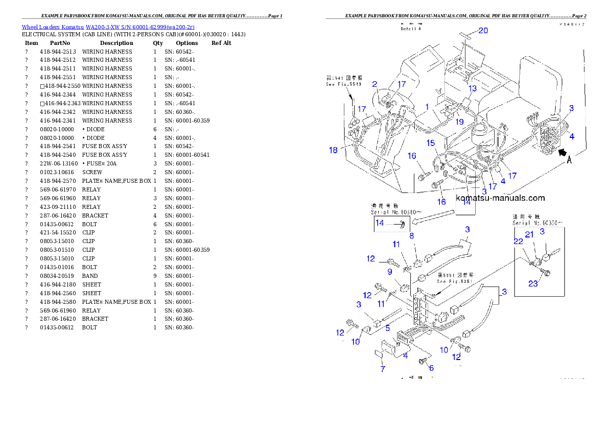 Komatsu wa200-3-xw parts books wheel loaders download Komatsu wa200-3-xw parts books wheel loaders download
