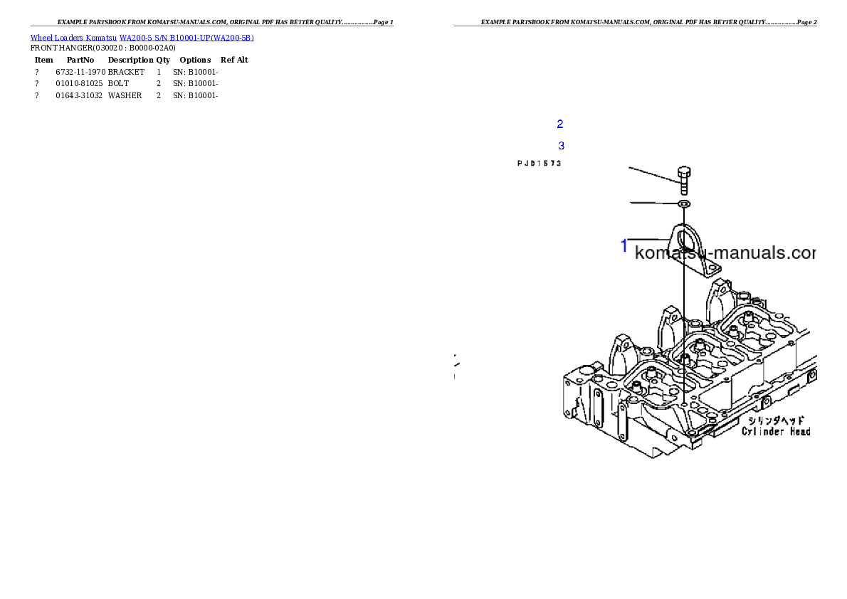 Komatsu wa200-5 parts books wheel loaders download Komatsu wa200-5 parts books wheel loaders download