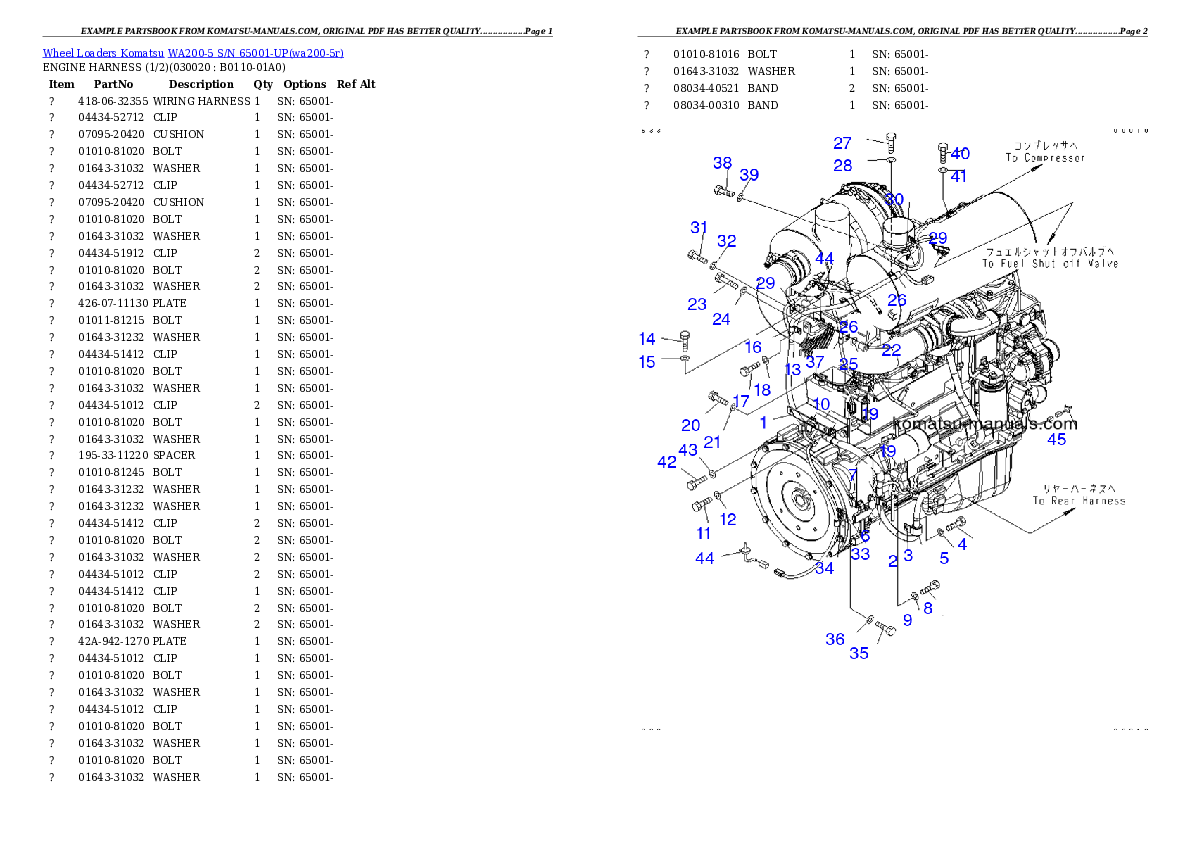 Komatsu wa200-5 parts books wheel loaders download Komatsu wa200-5 parts books wheel loaders download