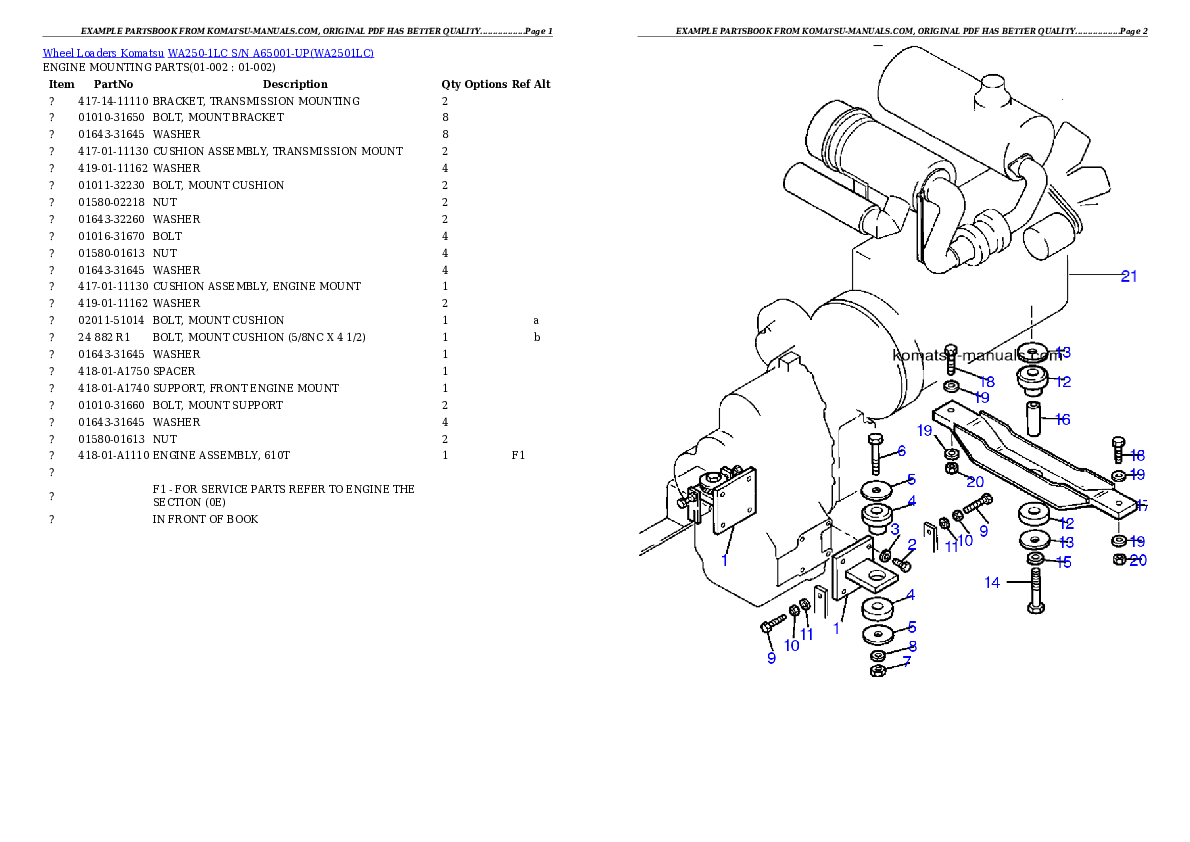 Komatsu wa250-1lc parts books wheel loaders download Komatsu wa250-1lc parts books wheel loaders download