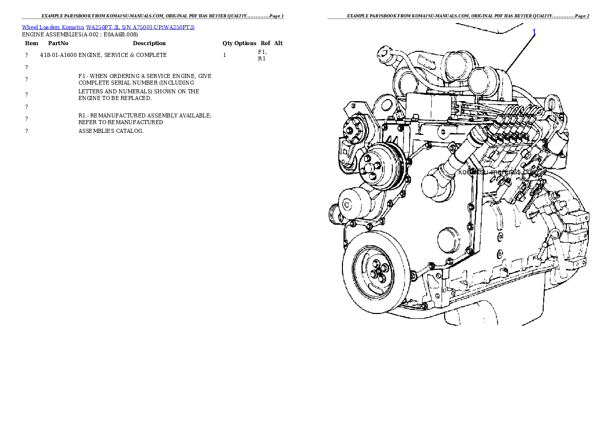 Komatsu wa250pt-3l parts books wheel loaders download Komatsu wa250pt-3l parts books wheel loaders download