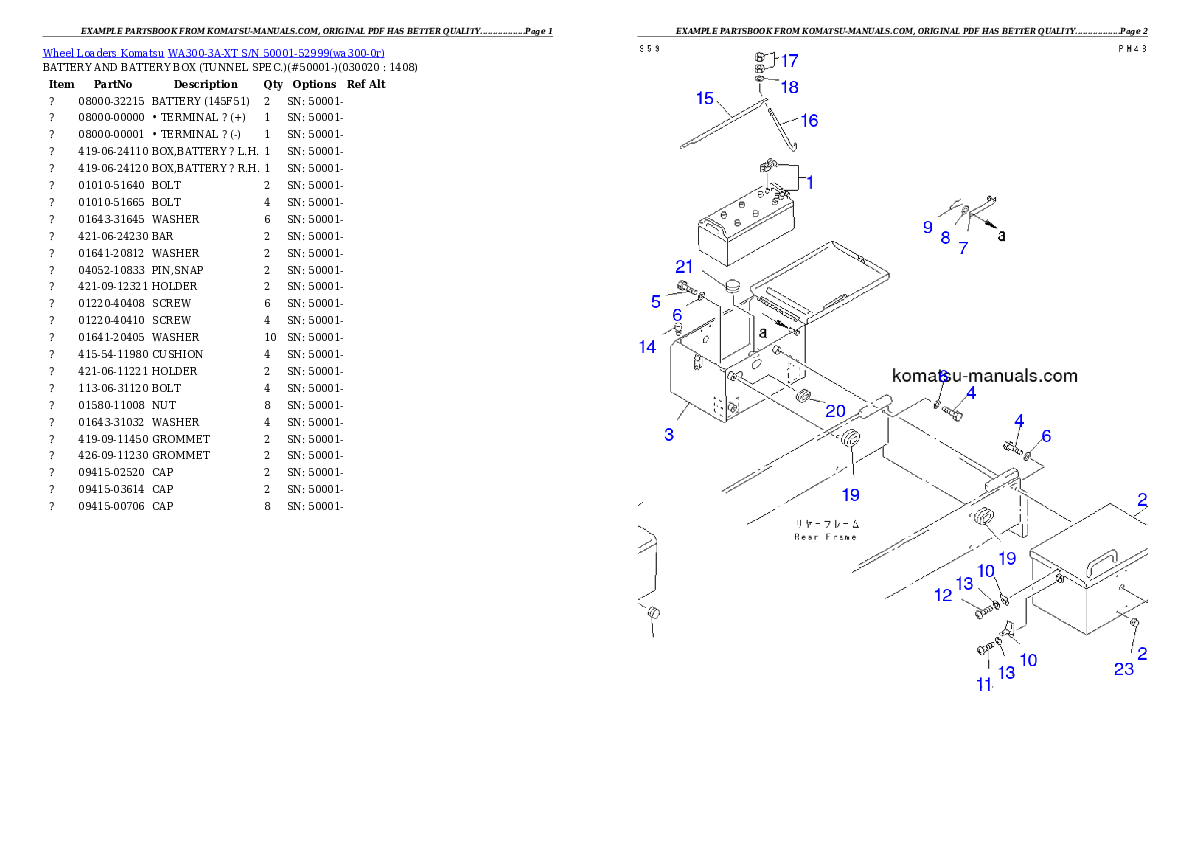 Komatsu wa300-3a-xt parts books wheel loaders download Komatsu wa300-3a-xt parts books wheel loaders download
