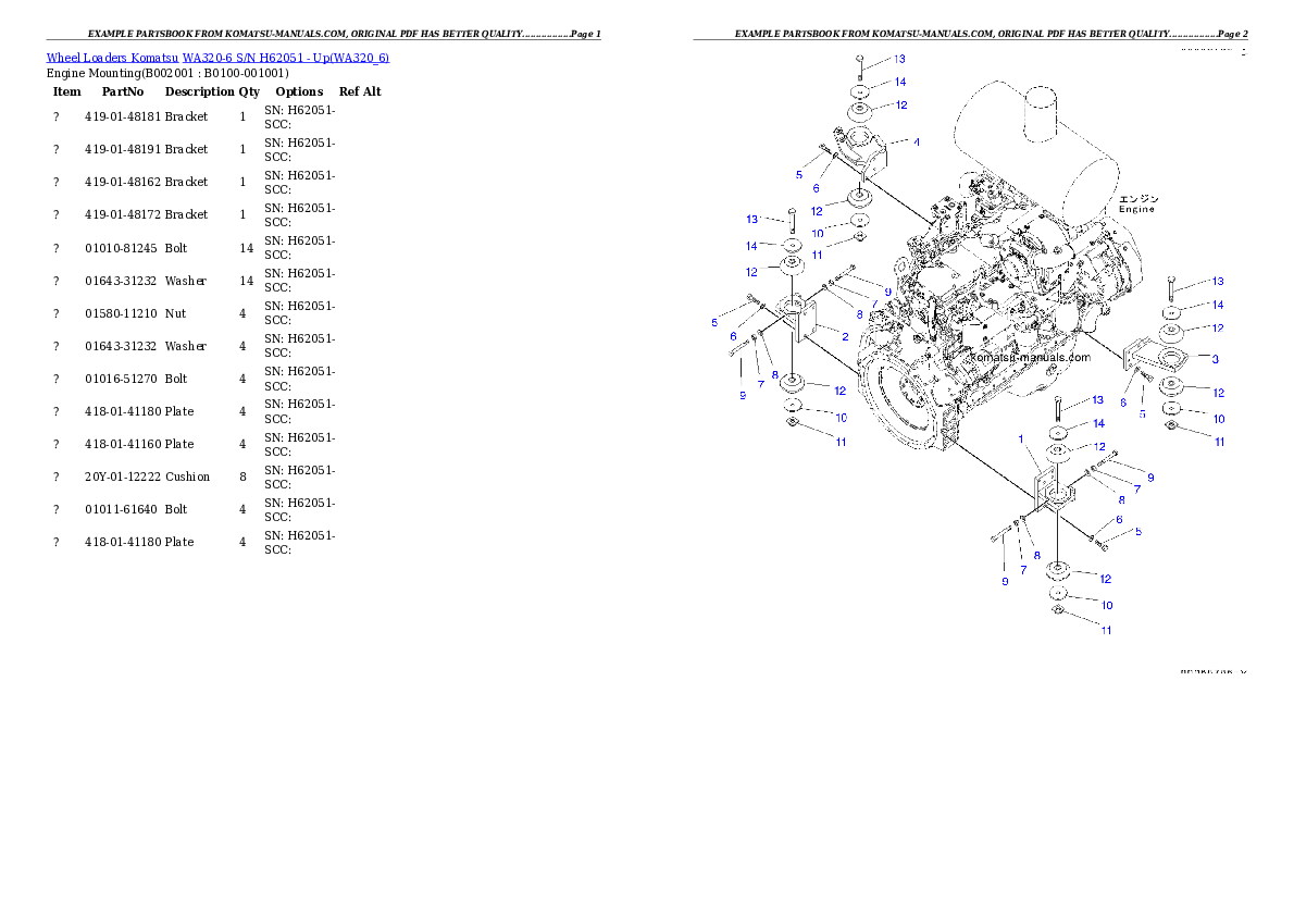 Komatsu wa320-6 parts books wheel loaders download Komatsu wa320-6 parts books wheel loaders download