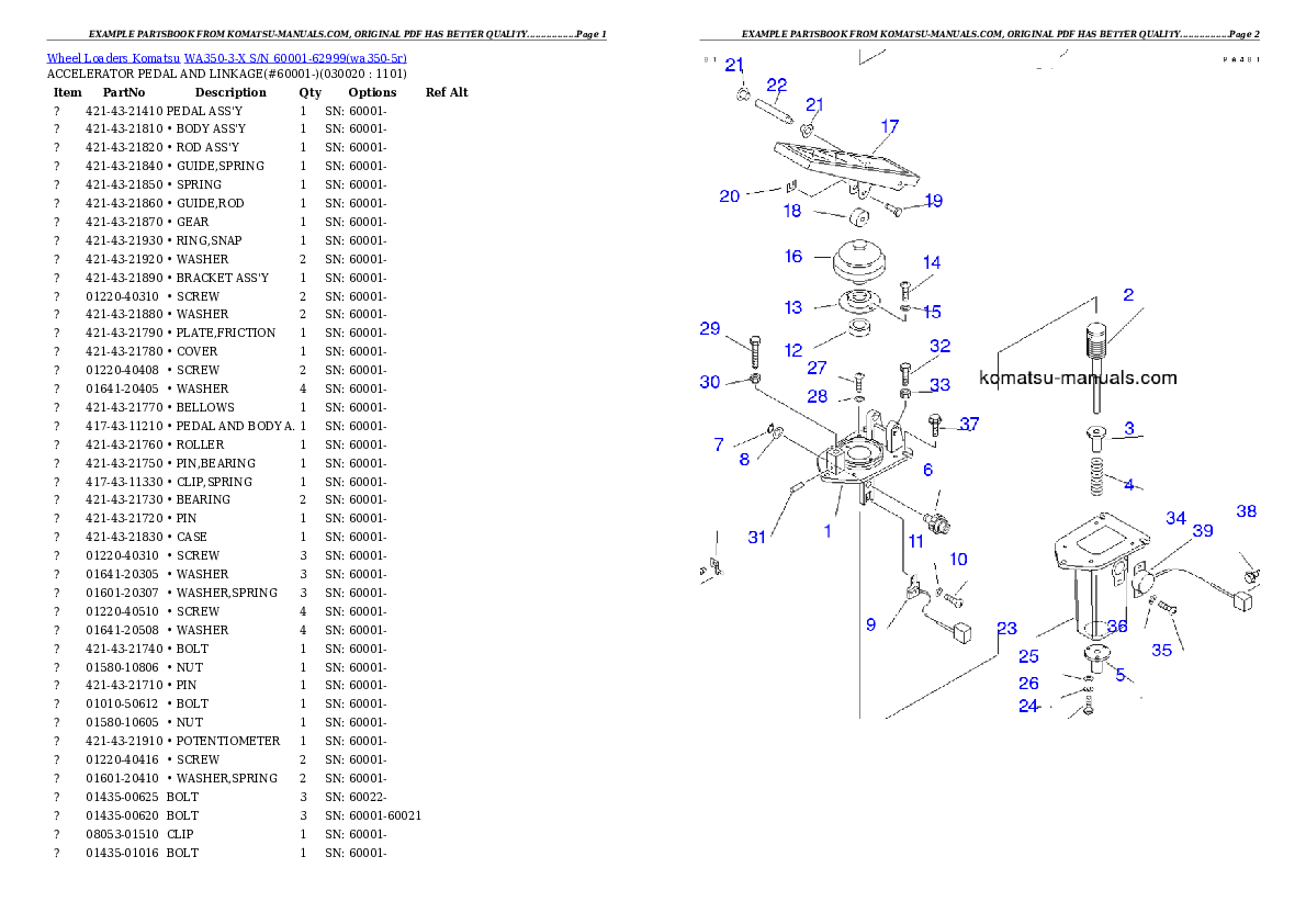 Komatsu wa350-3-x parts books wheel loaders download Komatsu wa350-3-x parts books wheel loaders download