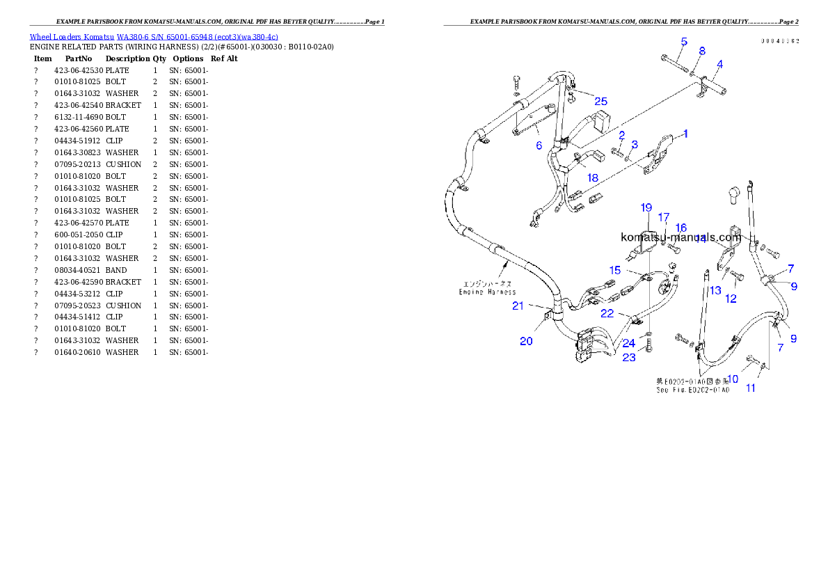 Komatsu wa380-6 parts books wheel loaders download Komatsu wa380-6 parts books wheel loaders download