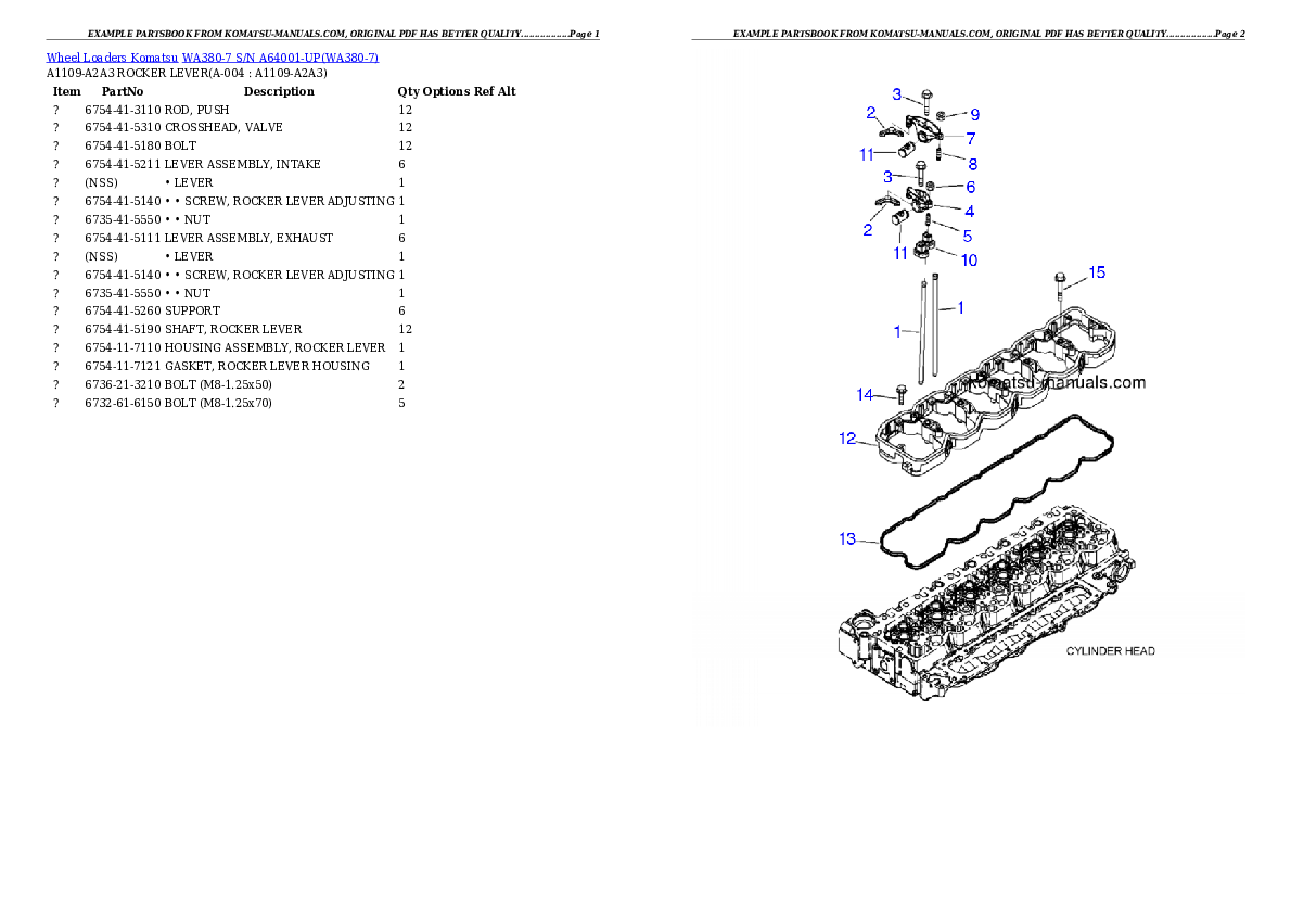Komatsu wa380-7 parts books wheel loaders download Komatsu wa380-7 parts books wheel loaders download