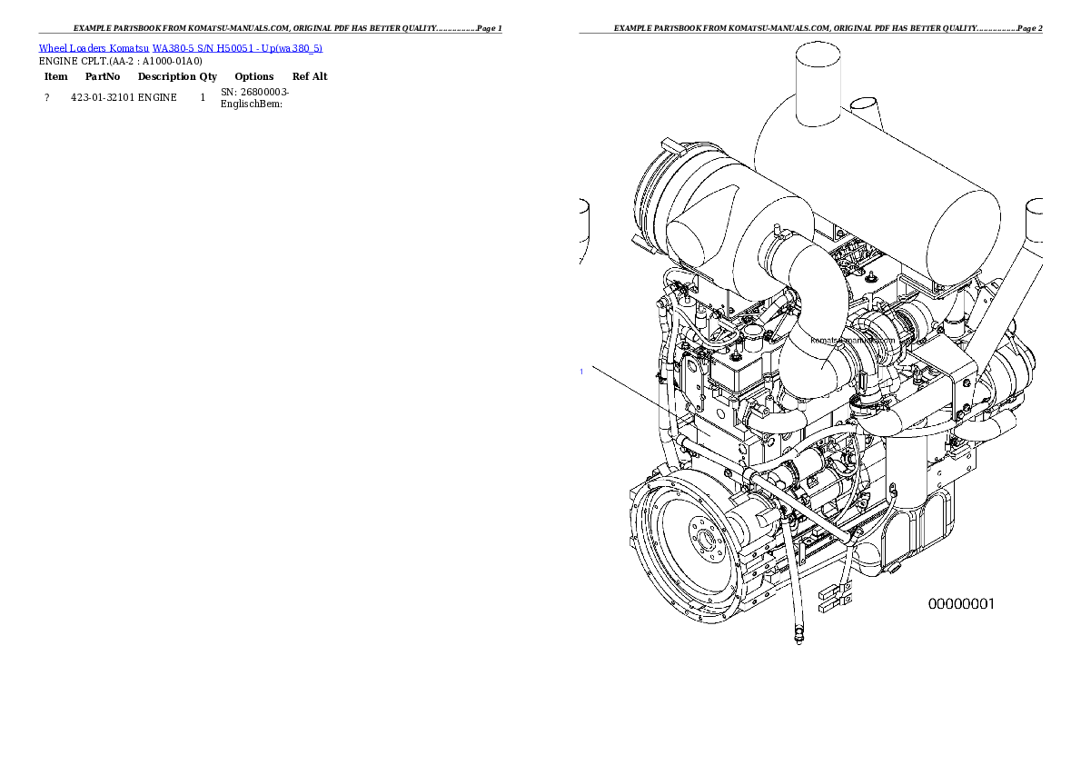 Komatsu wa380-5 parts books wheel loaders download Komatsu wa380-5 parts books wheel loaders download