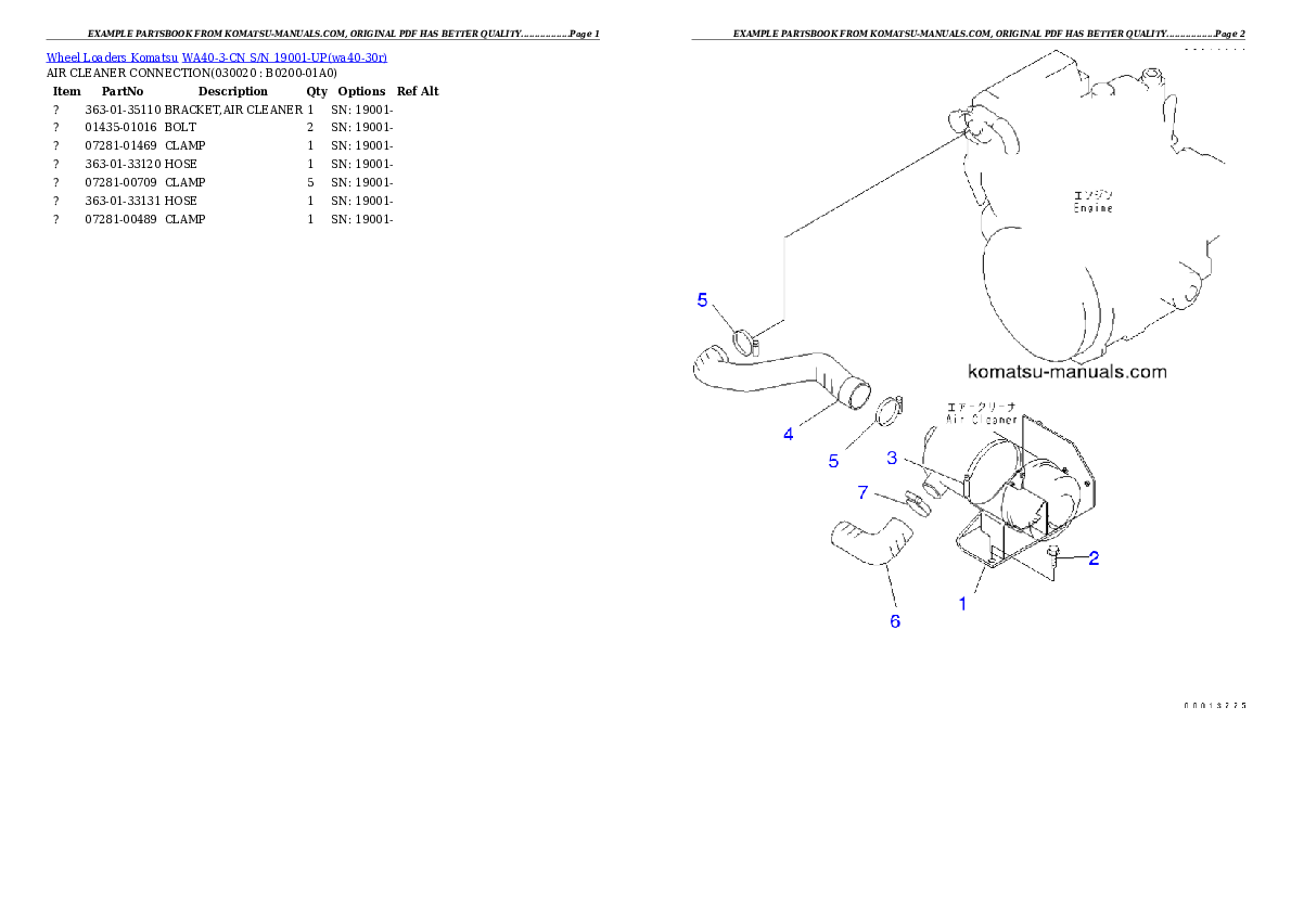 Komatsu wa40-3-cn parts books wheel loaders download Komatsu wa40-3-cn parts books wheel loaders download
