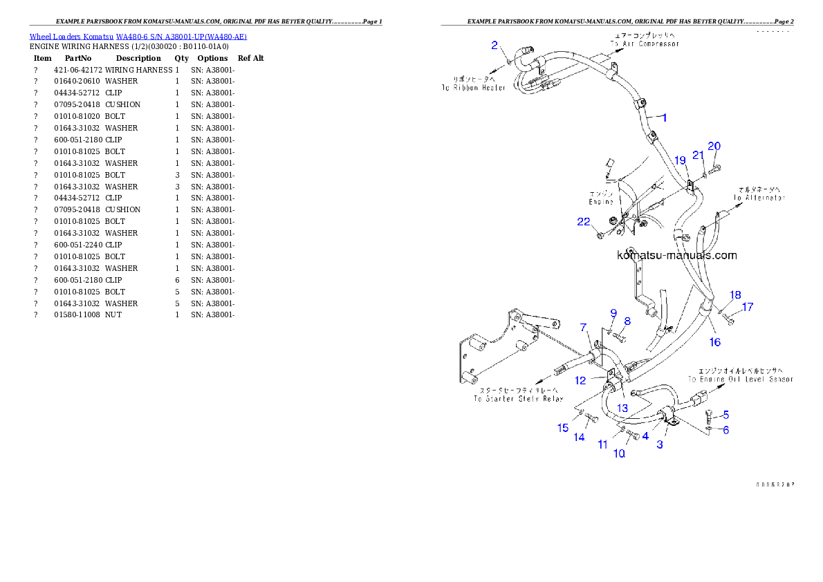 Komatsu wa480-6 parts books wheel loaders download Komatsu wa480-6 parts books wheel loaders download