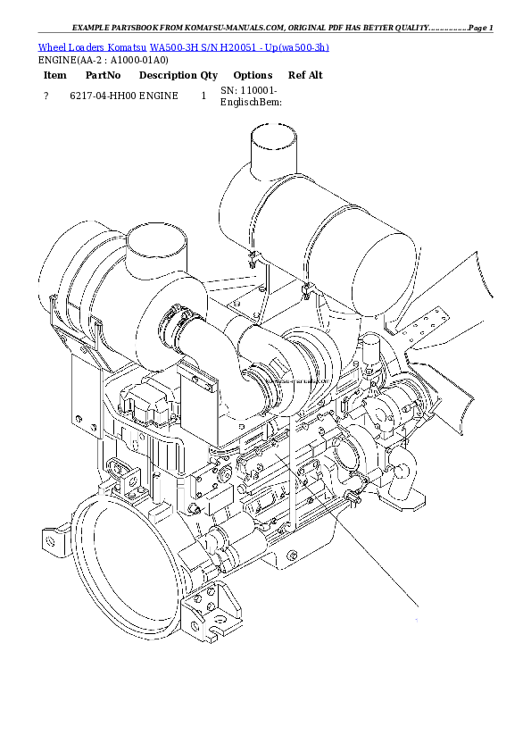 Komatsu wa500-3h parts books wheel loaders download Komatsu wa500-3h parts books wheel loaders download