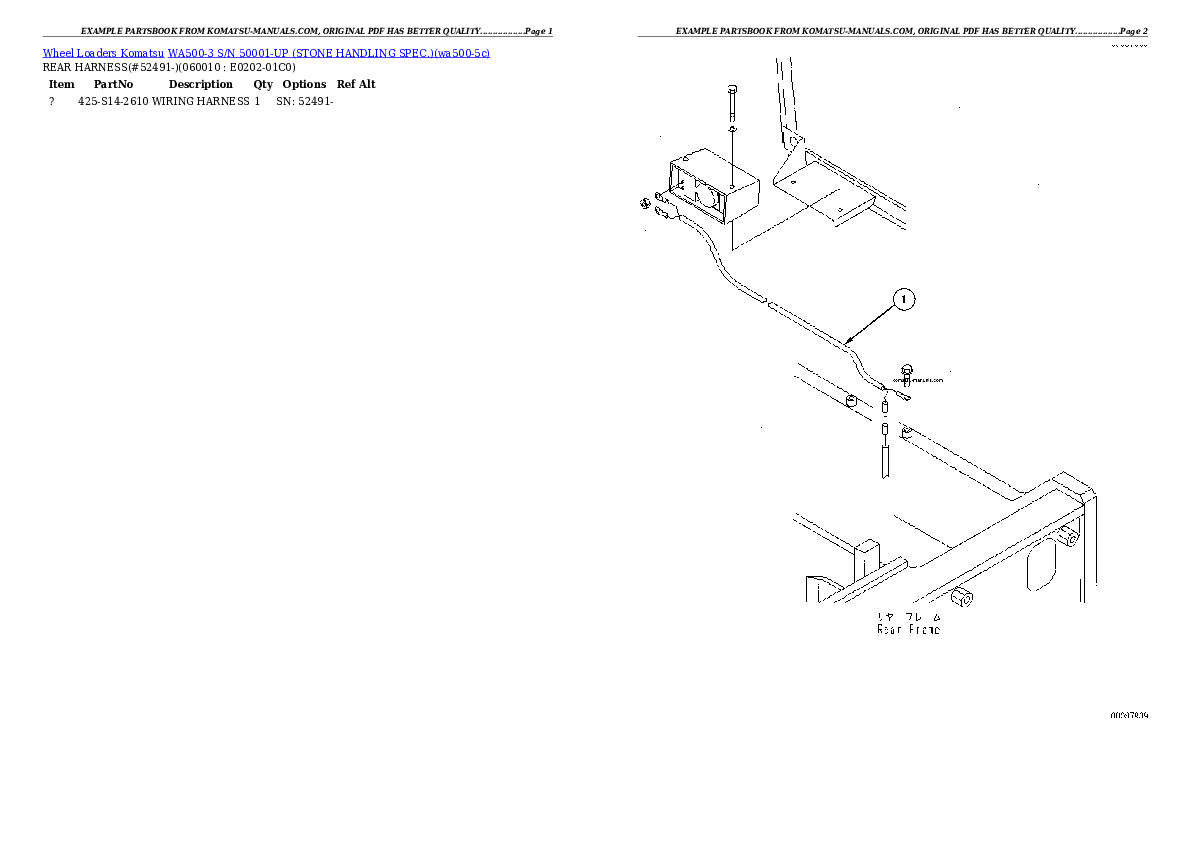 Komatsu wa500-3 parts books wheel loaders download Komatsu wa500-3 parts books wheel loaders download