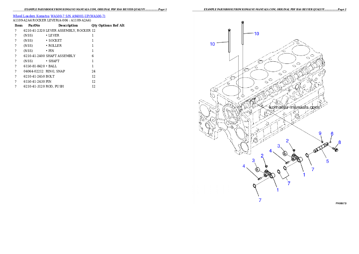 Komatsu wa500-7 parts books wheel loaders download Komatsu wa500-7 parts books wheel loaders download