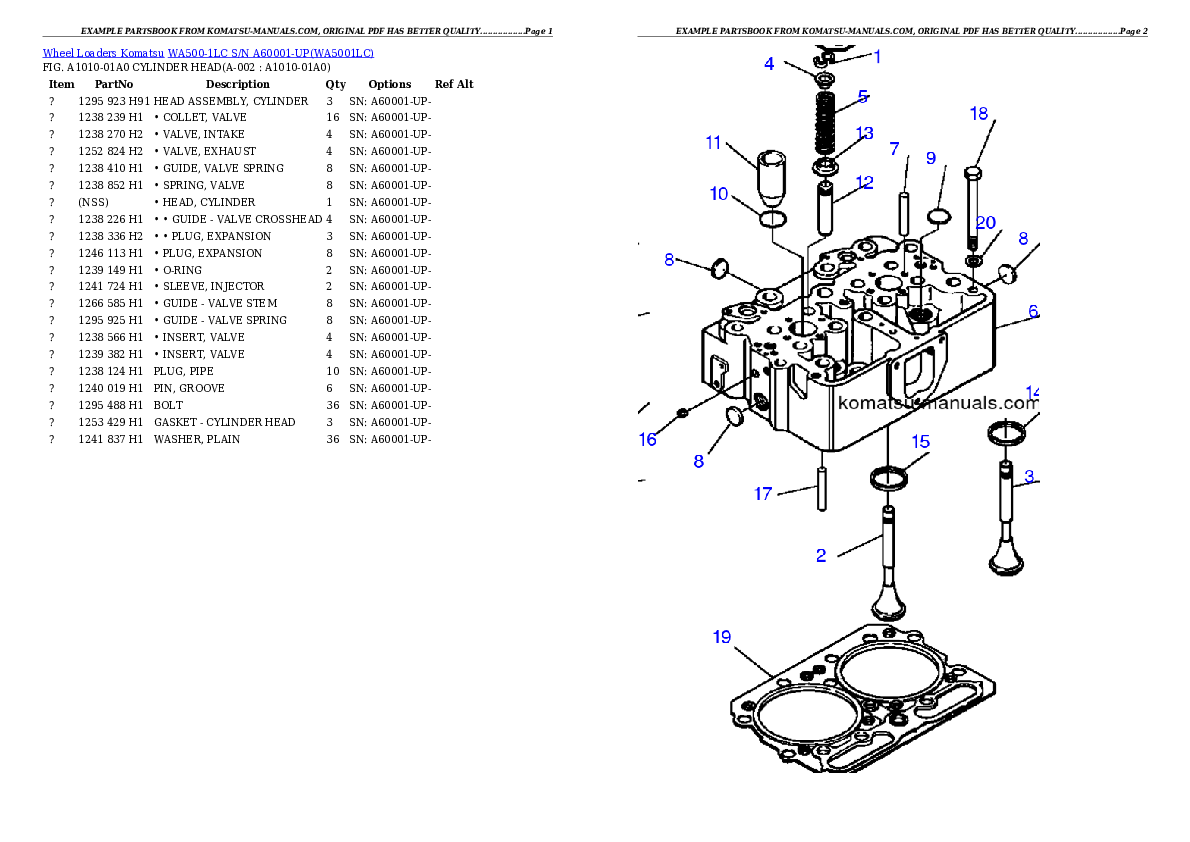 Komatsu wa500-1lc parts books wheel loaders download Komatsu wa500-1lc parts books wheel loaders download